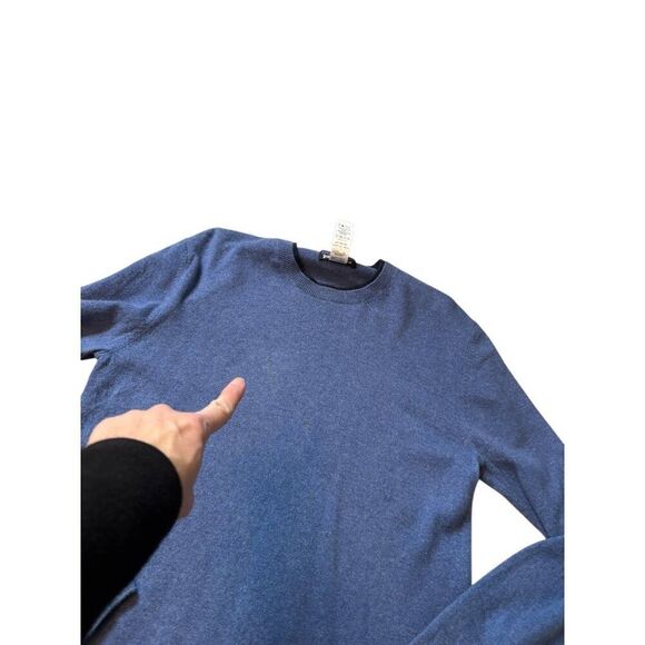 Patagonia Mens cashere blend Crewneck Sweater Blue Wool Size XL-note flaws - Picture 2 of 7